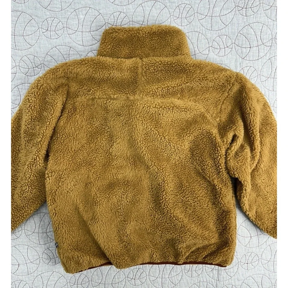NWT Backcountry Mixed Fabric Deep Pile Teddy Bear Fleece Snap Jacket Women's XS